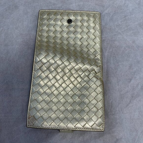 BOTTEGA VENETA Gold Intrecciato Leather Wallet with Coin Pouch - Preowned - Picture 4 of 15